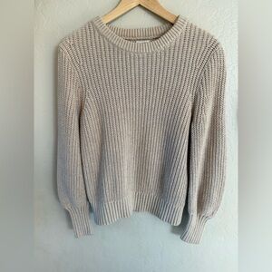 EUC • J.Crew 100% Cotton Women's Knit Sweater in Beige/Tan